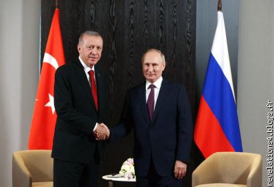 Poutine en compagnie d'Erdogan