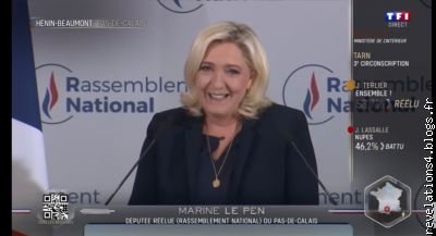 Marine le Pen tout sourire &#128515; après les résultats des Législatives