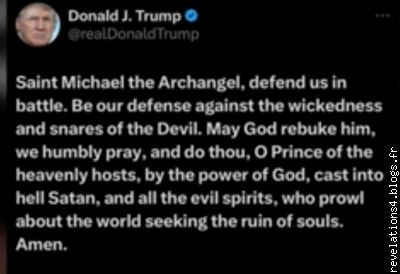 Tweet X ange saint Michel ( donald Trump)