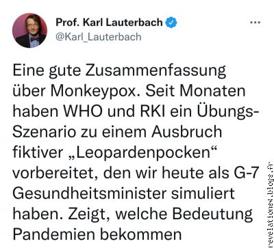 Tweet ministre allemand santé, 19/05/2022